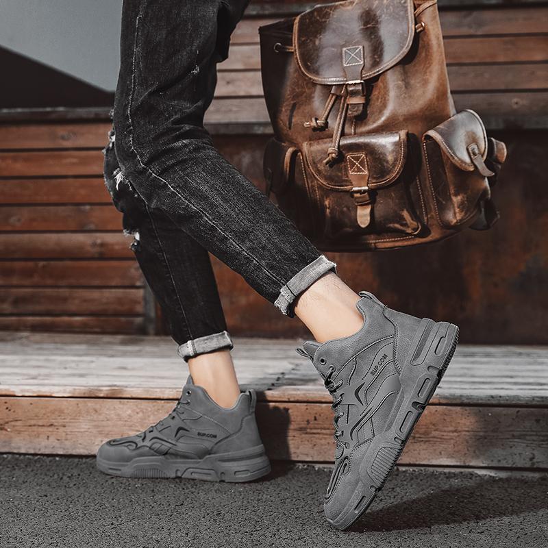 Shoes for Men Autumn New High Top Motorcycle Boots Outdoor Platform Fashion High Quality Ankle Boots Safety Shoes Man for Work
