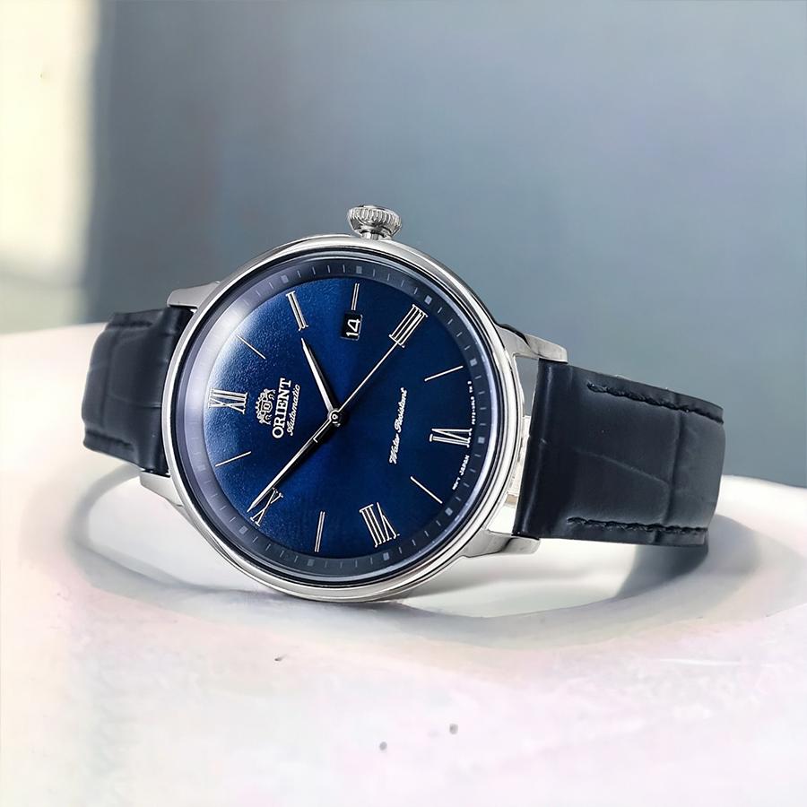 Automatische Mechanische Herren Business Römische Zifferblatt Kalender Stahlband Wasserdicht Uhrband Blaue Zifferblatt Mechanische Herren RA-AC0J05L10B