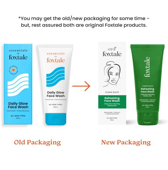 Foxtale Refreshing Face Wash for Deep Cleansing with Niacinamide, Hydrates & Brightens For Man & Women 100ml
