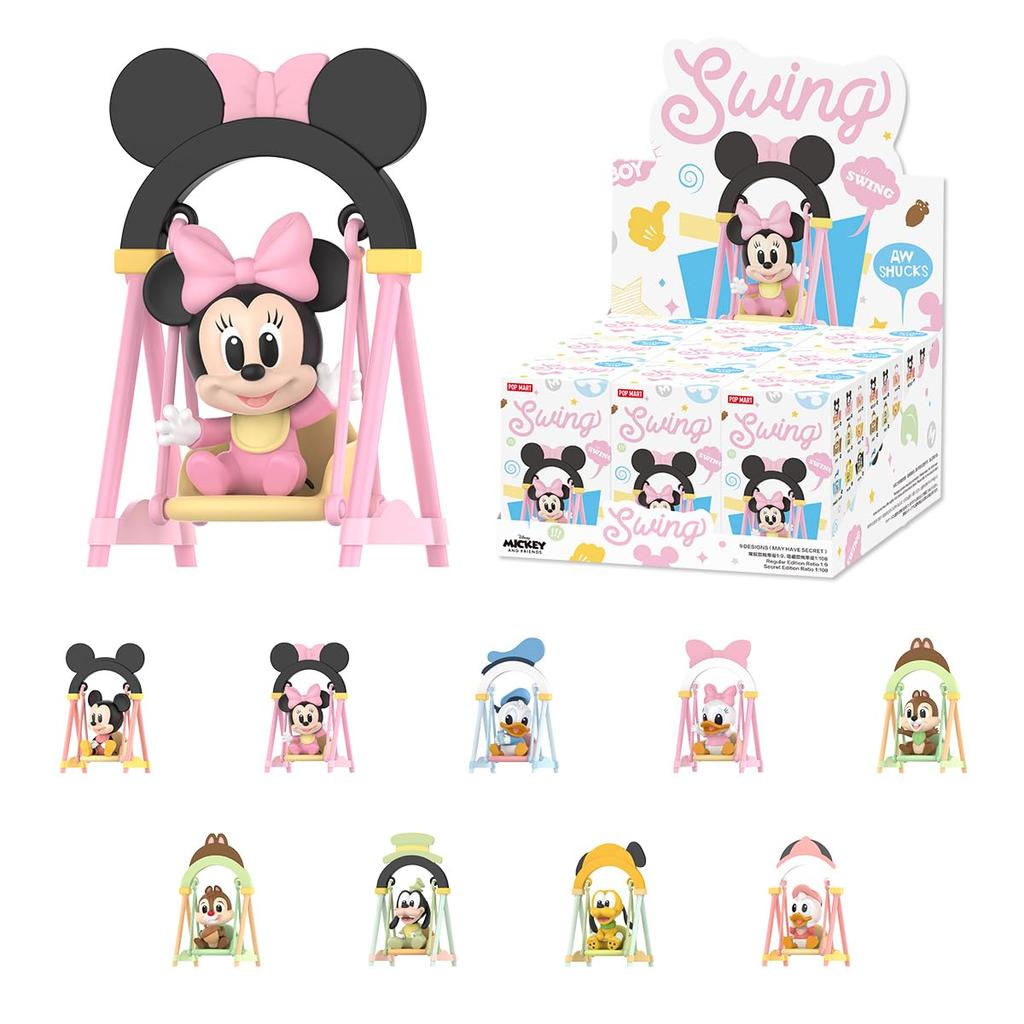 POP MART Disney Swing Series Box 9 Pop Mart Gacha Gacha Blind Box Figurka Plastikový model Prémiová hračka PVC Měkký vinyl Originální postava Dárek k narozeninám