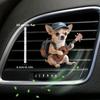 2D Acrylic Car Air Vents Decor Cute Chihuahua Playing Guitar Air Vent Stickers, Car Air Conditioning Outlet Decorative Pads