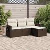 VidaXL Garden Lounge Set 4 Pcs with Brown Cushions Wicker 3325459