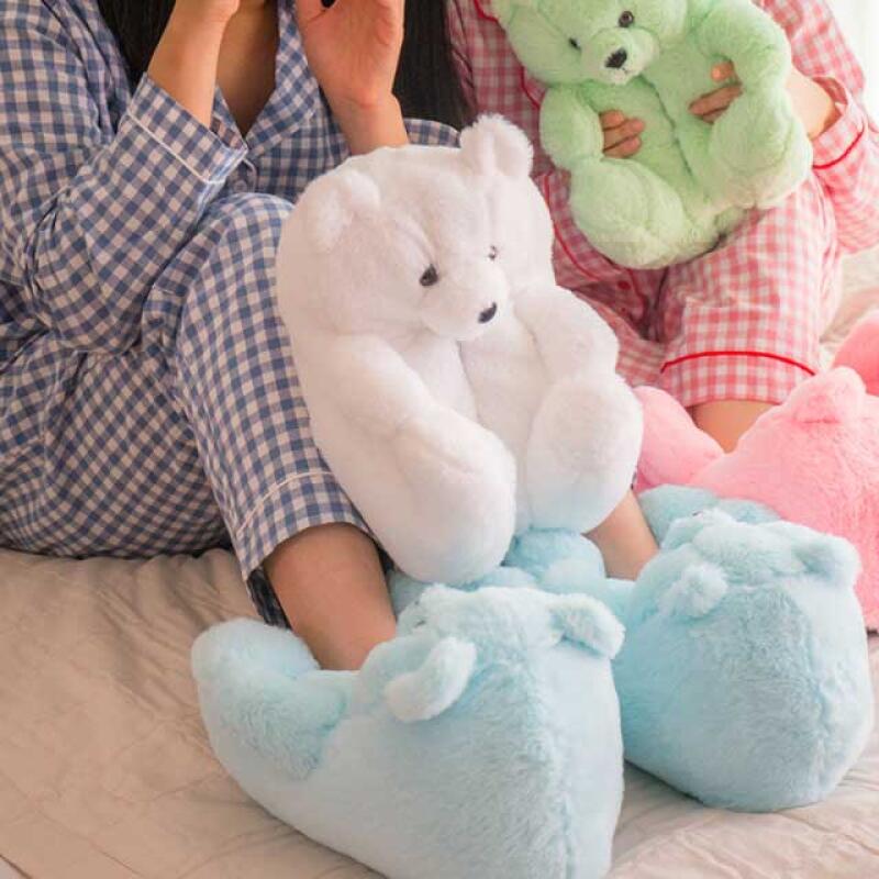 Teddybär-Hausschuhe, kalte Hände und Füße, Wohnzimmer-Hausschuhe, Teddybär-Puppe