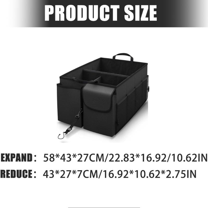 Large Capacity 68L Multiple Compartment Car Storage Box Foldable Design For SUV Sedan Truck Vehicle Organization Travel