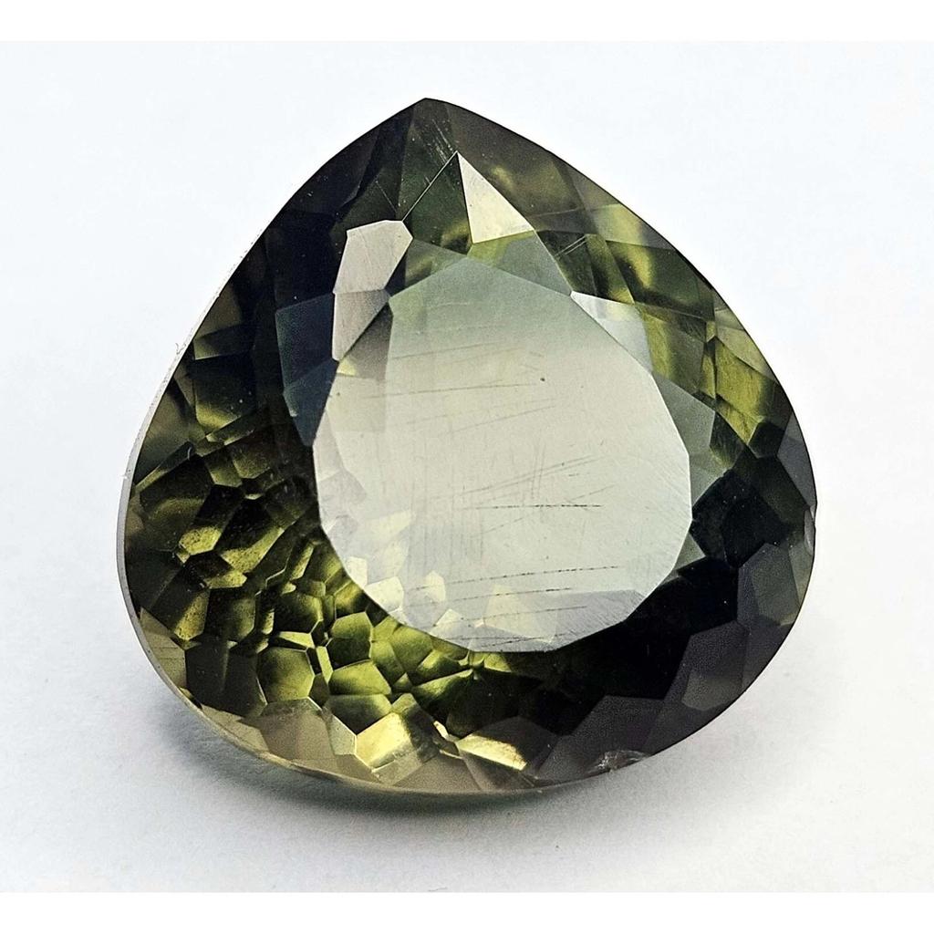 Fabulous Mehndi Green Tourmaline Pear Cut 10+ Ct Certified Loose Gemstone
