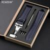 Litchi Pattern Design Leather Wrist Band 18mm 20mm 22mm Men Women Strap with Butterfly Buckle Gift Box Packaging Watchband