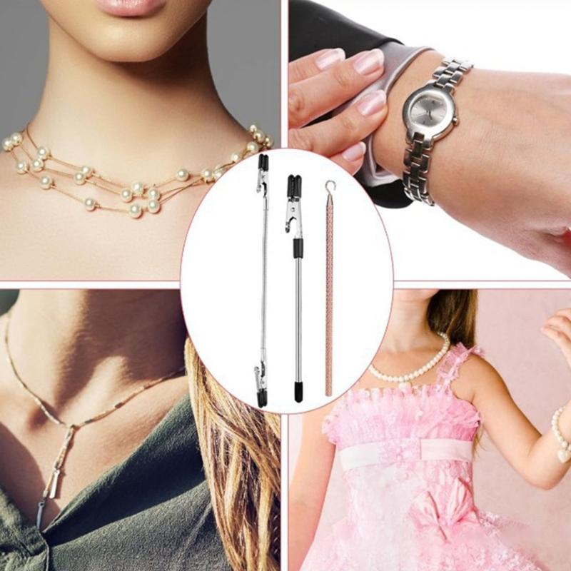 Pack of 3 Metal Jewelry Assistant Set Bracelet Clip Suitable for Easy Bracelet Necklace Watch Wearing and Detaching