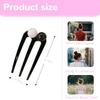 Plastic Hair Accessory Three Tooth Meatball Disc Sturdy Hair Fork  Hair Buns