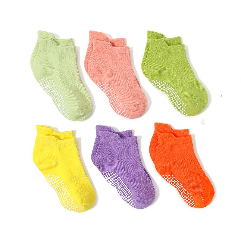 Boys 6 Pack Non Slip Baby Socks for 0-24M Newborn Bebe Girls Grips Anti Skid Ankle First Walker Infant Kids Cotton Sock