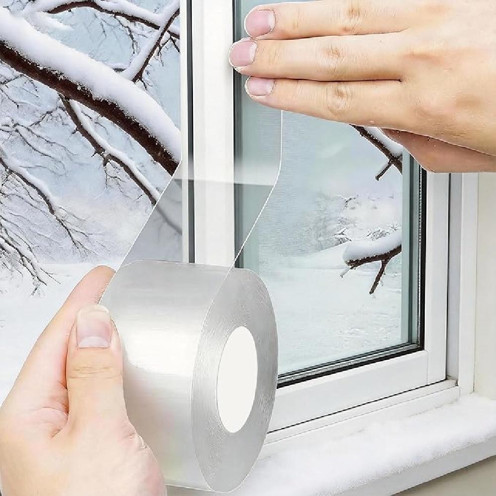 1pc 5m/10m/20mX5cm Transparent Window Weather Sealing Tape Weather Stripping Residue-Free Clear Window Insulation Tape