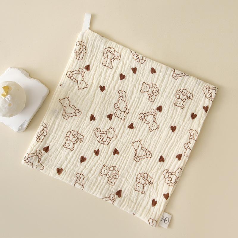 

Newborn Cotton Baby Bib & Washcloth - Four-Layer Crepe Towel for Kids 25x25 cm