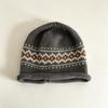 Fair Island jacquard crimped knitted cold hat women's autumn and winter warm fashion versatile face small wool pile hat