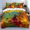 Music-Themed Decor Three-Piece Set Multiple Sizes Kid'S And Adults' Bedroom Exquisite 3Pc Bedding Set, Gift