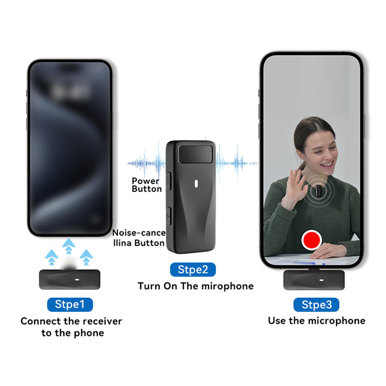 Беспроводной петличный микрофон Мгновенное сопряжение Передача на большие расстояния 75 — фото 5