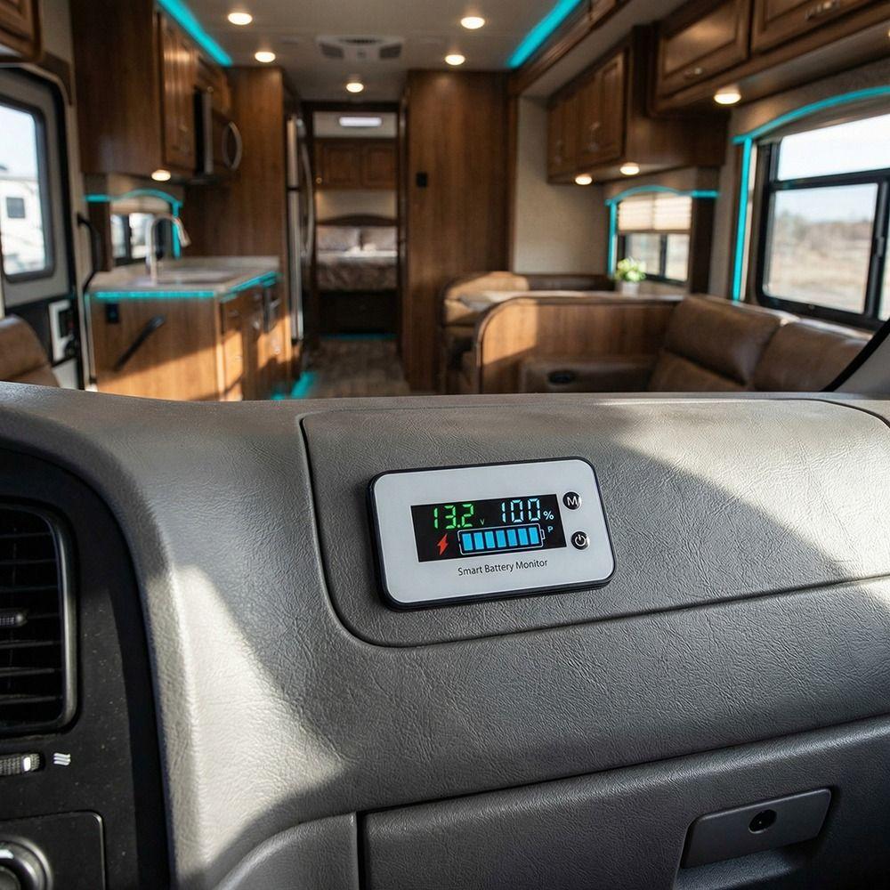 Buzzer Alarm Battery Voltage Meter IPX7 Waterproof Battery Monitor Temperature Meter  Electric Bike