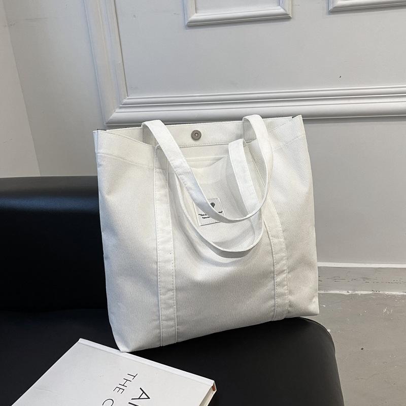 2025 новая летняя ленивая ветровка шик вельветовая ретро сумка через плечо женская большая сумка студенческая портативная сумка-тоут белый