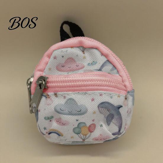 Keychain Accessory Mini Backpack Coin Purse, Scratch Resistant Zippered Compartment Bag, Waterproof Oxford Cloth Earphone Case Holder