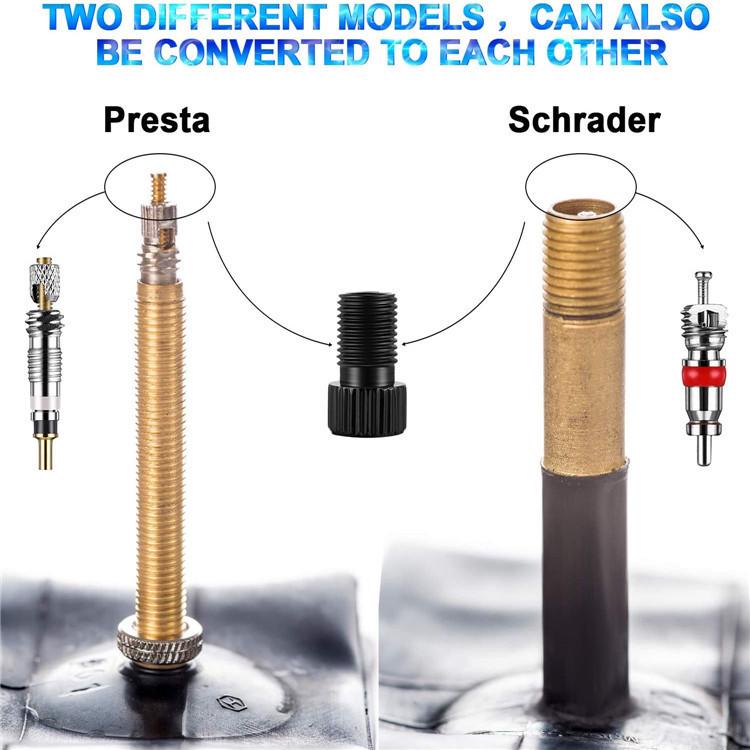 Tire Valve Core Tool Kit: 26-Piece Set with American/French Adapters, Valve Caps, and Bike Pump Accessories