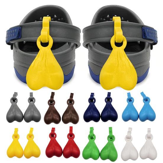 2Pcs Shoe Decorations Creative Shape Polish Surface Waterproof Bright Color Long Lasting Show Unique Charm Resin Sandal Hanging Ornament