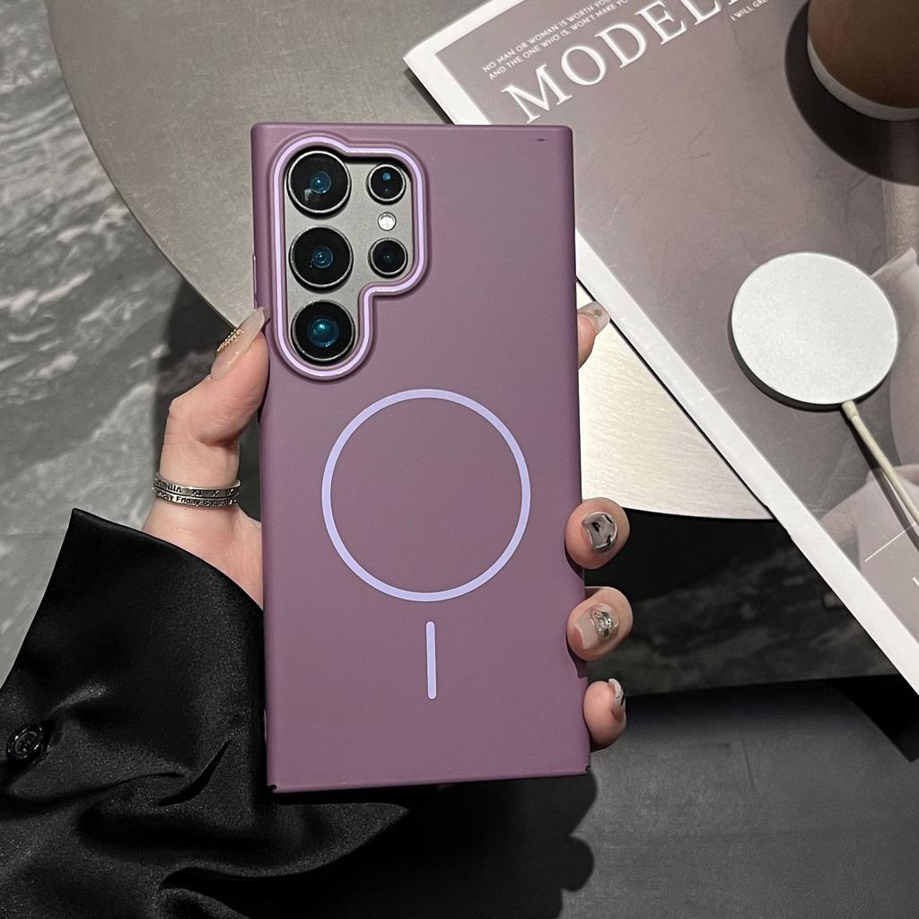 New Model Suitable for Samsung S25ultra Thin Ring Magnetic Suction Phone Case S23U Skin Skin Scrub Anti Fall A56 Protective Case