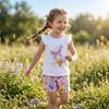 Mädchen-Kurzarm-Set Sommer Neu Schmetterlingsprint Kinder-Shorts-Set Modisches Mädchen-Outfit