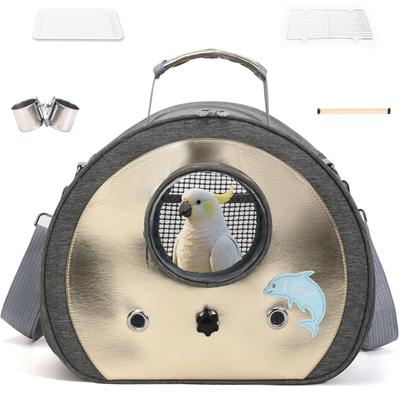Hopeholic Neuestes Modell Vogeltrage-Rucksack für Sittiche und Java Luxus Inklusive Sitzstange und Faltbarer Vogelkäfig Tragen Tragbar für Krankenhaus und