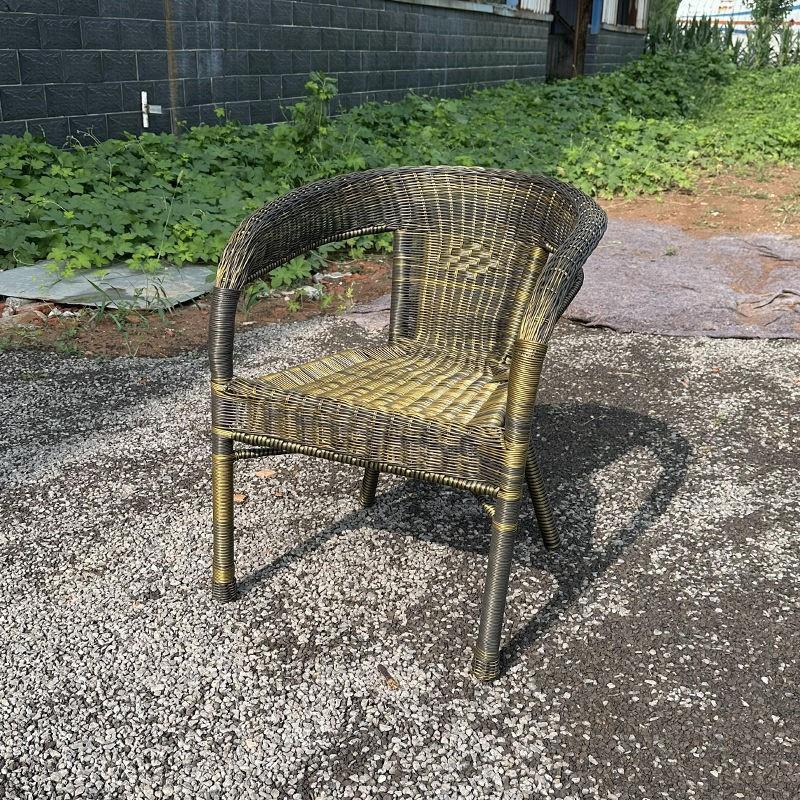 All-Season Rattan Woven Armchair with Backrest for Outdoor/Indoor Use - Ideal for Seniors & Balconies