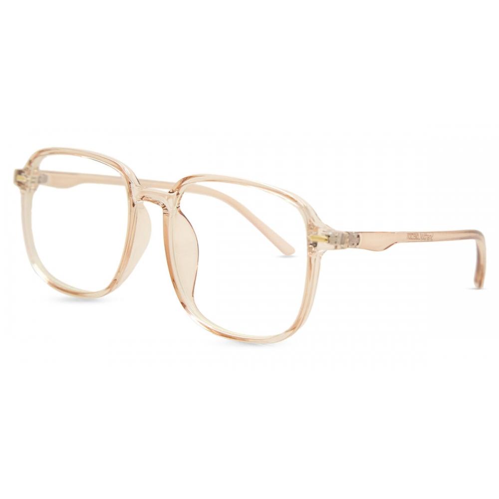 Full Rim Square Transparent Light Brown Smartbuy Collection Ghin G30050 C5 Fashion Unisex Eyeglasses