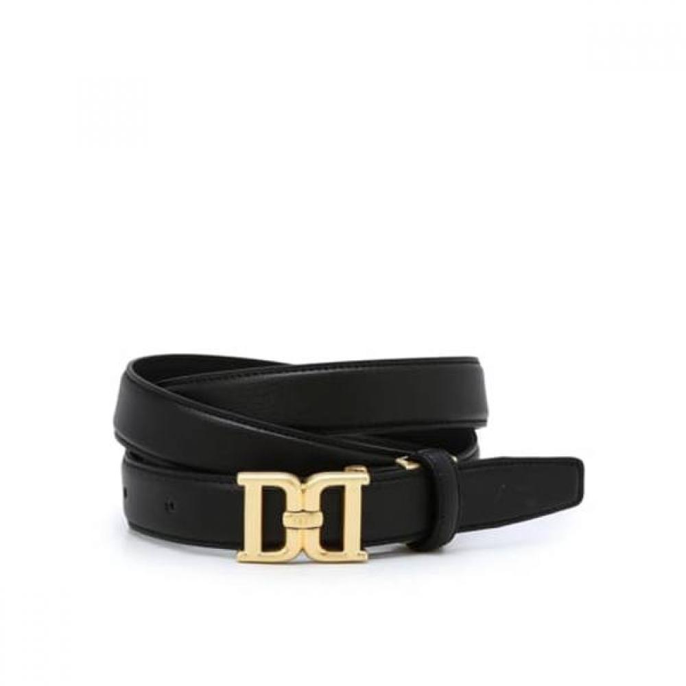 DakS Black Dd Metallic Gold Buckle Leather Women S Belt