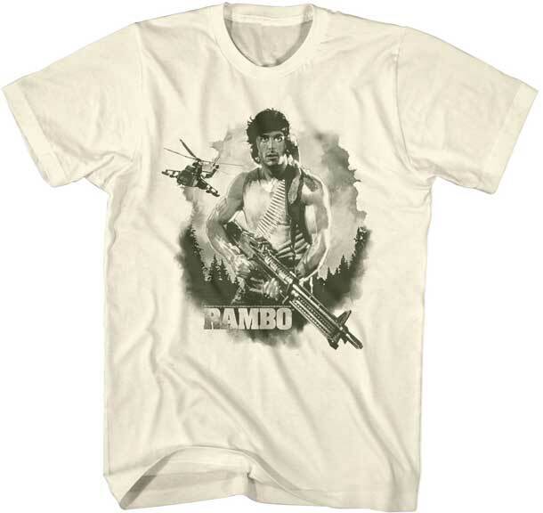 Rambo First Blood Mountain Scene Men T Shirt 80 Movie Merch XXXXL