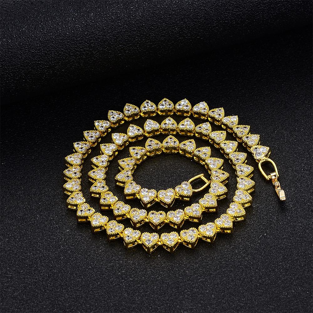 High-End Zircon Heart Necklace - European & American Style, 6mm Heart, Luxury INS Style