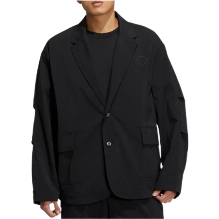adidas Originals Tinta Unita Monopetto Manica Lunga Abito Uomo abiti Nero HU1244