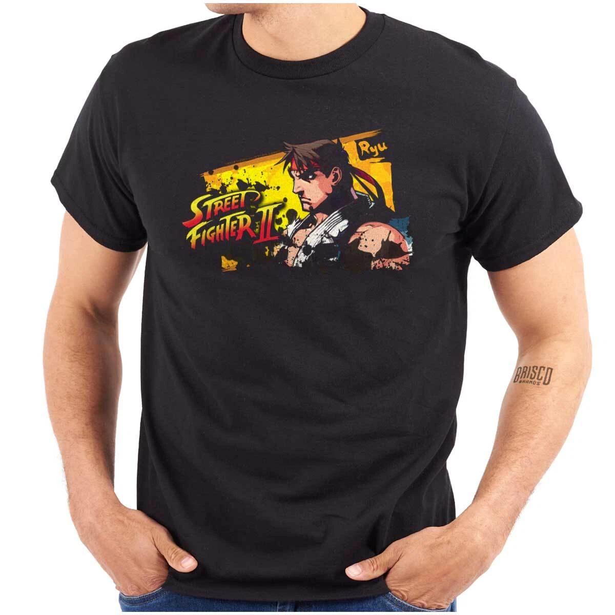 Street Fighter 2 Video Game Ryu Paint Drip Womens or Mens Crewneck T Shirt Tee XXXL