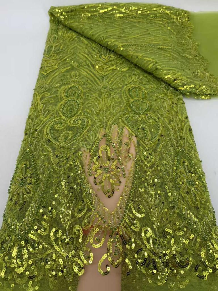 African French Tulle Groom Lace Fabric 5 Yards 2026 High Quality Sequin Nigeria Lace Fabric African Mesh Lace Fabric For Wedding