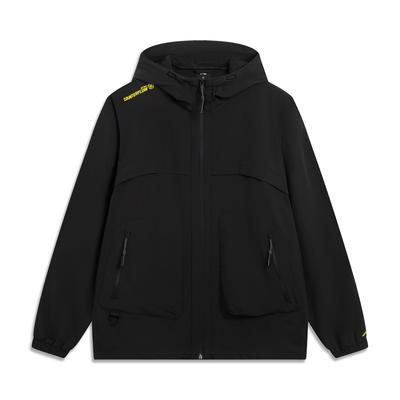 Li Ning CF Comfort Simple Hooded Loose Shoulder Letter Zipper Sports Windbreaker Unisex Outerwear AFDVF47-1