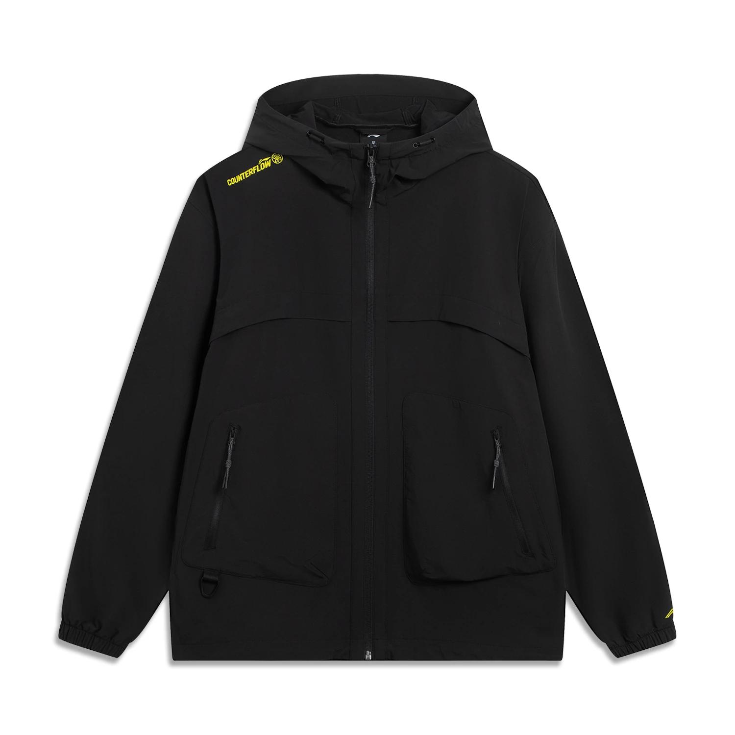 

Li Ning CF Комфортный Простой Худи Свободный Плечо Буква Молния Спортивная Ветровка Унисекс Верхняя одежда AFDVF47-1