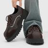 2026 Men's Retro Derby Shoes - British Style, Thick-Soled Heightening, Leather, Casual & Punk Fashion, Big Head Design