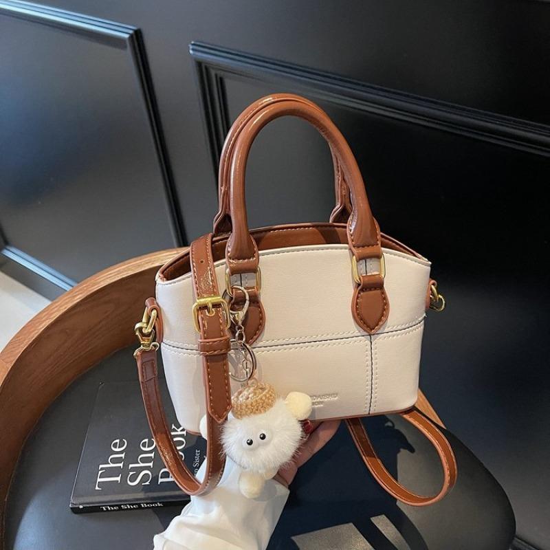 Plush pendant hand carry fashion bag women's summer new portable simple personality retro shoulder messenger bag