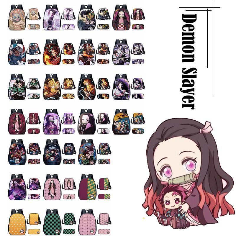 Versatile Cartoon Demon Slayer Blade Backpack For School And Outdoor Activities