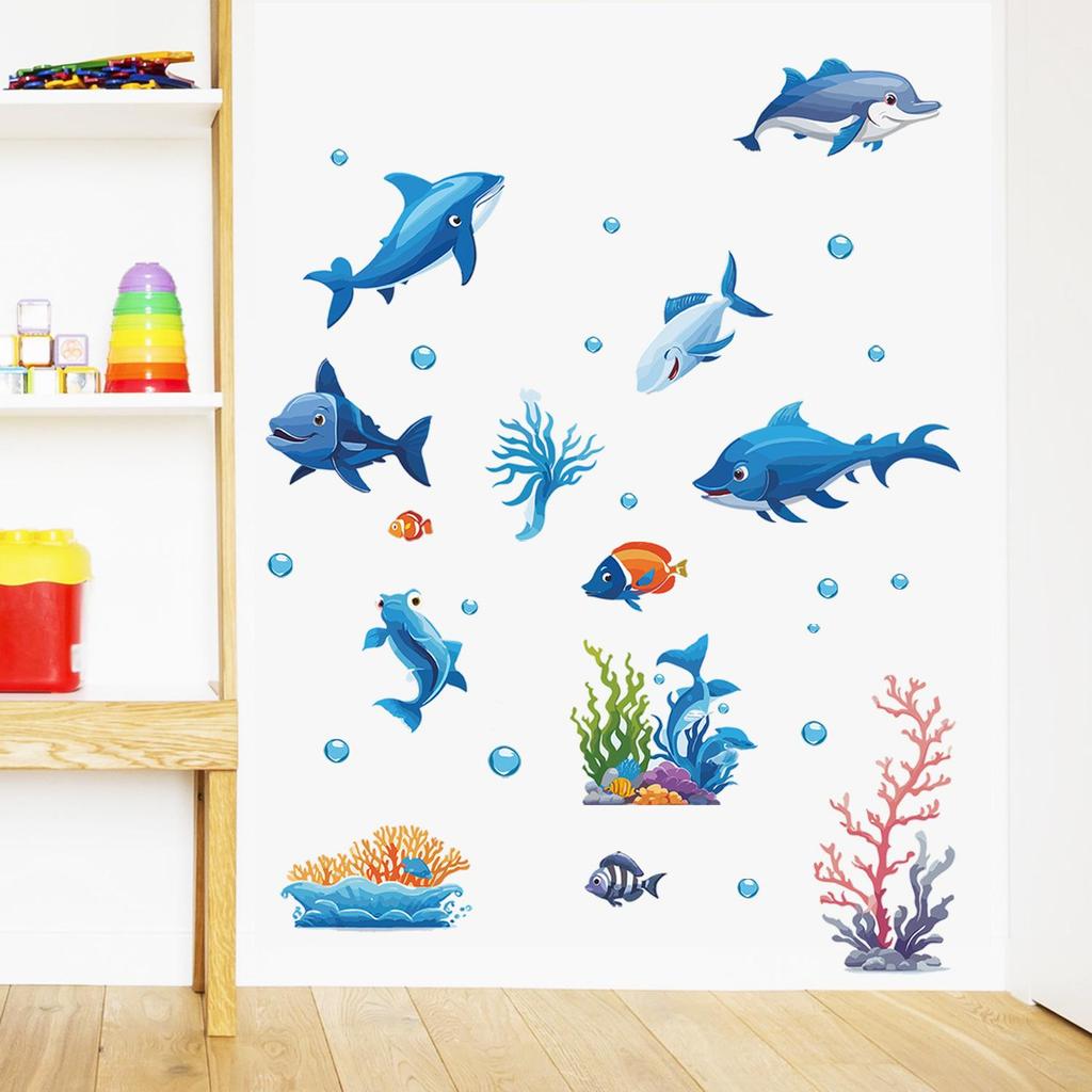 Marine Seabed Creature Stickers for Home Decor - Ideal for Living Room, Bathroom, Children's Room Wall Decorations