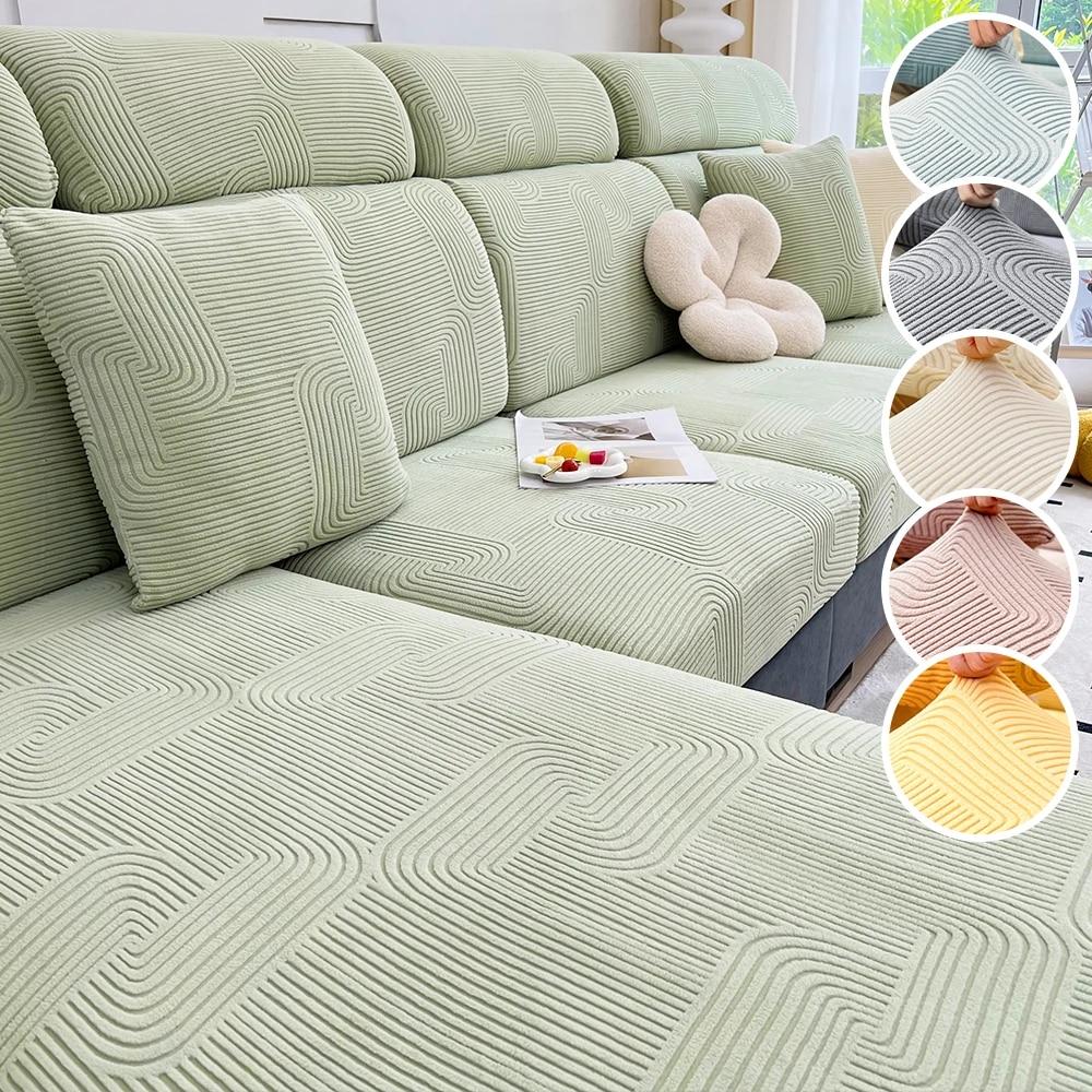Jacquard-Sofabezug, elastischer Sofabezug, Möbelschutz für Haustiere, waschbar, abnehmbarer Sofa-Sitzkissen-Schonbezug