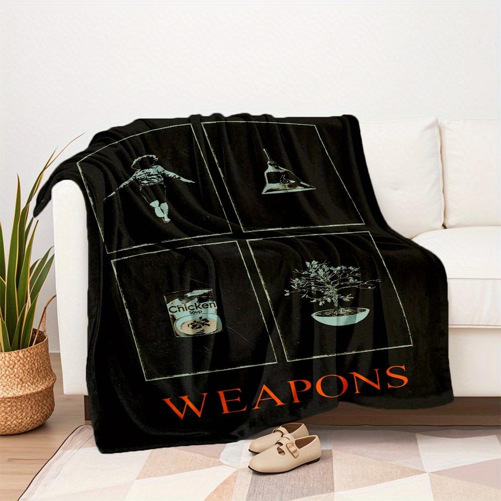 1Pc Weapons Print Flannel Blanket, High Quality Digital Printing, Comfortable for All Seasons, Home DecorGifts821005