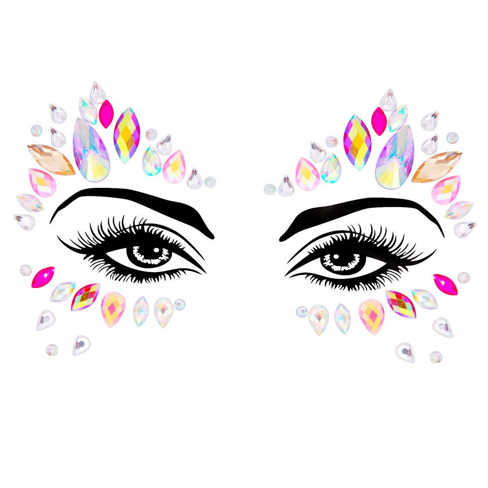 Crystal Tattoo Sticker Glitter Eyeliner Eyebrow Makeup Face Eyes Diamond Temporary Tattoo Rock Rhinestone 3D Eyeliner Stickers