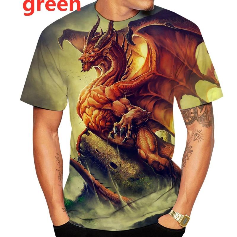 Blue Dragon 3D Printed T-Shirt Sports Loose Oversized Tops O-Neck Short Sleeve Tee