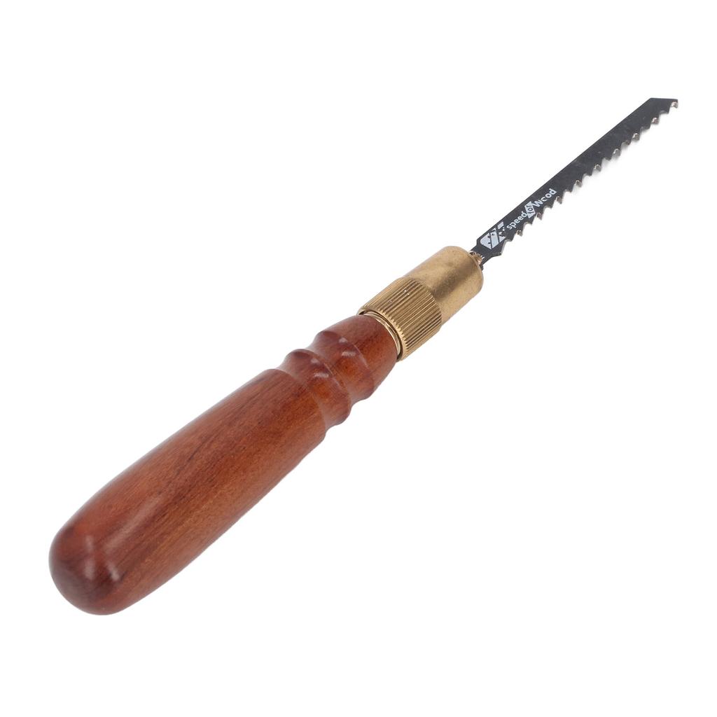 Mâner de fierăstrău din lemn cu 5 buc pânze de fierăstrău de schimb, mâner detașabil antiderapant pentru prelucrarea lemnului și