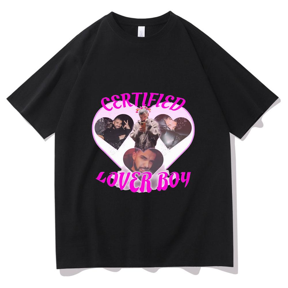 T-shirt con Stampa Album Certified Lover Boy Fantastica Hip Hop Rapper Drake Magliette per Ragazzi Top Unisex Moda Donna Casual T-shirt a Maniche Corte
