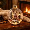 Decorative Holiday Gift Ideas Glowing Christmas Story Ornament, Mini Scene In Ball with Warm LED Unique Exchange Gifts Light, 3D Clear Acrylic Hanging