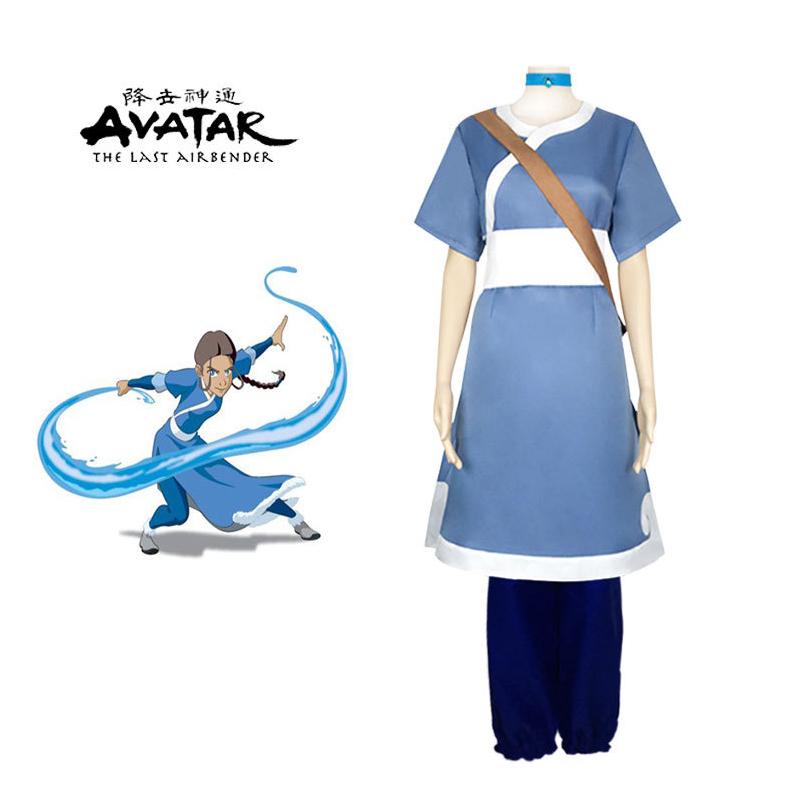 

Аниме Аватар Последний маг воздуха Катара Нация Огня Аанг Косплей Костюм Взрослые Женщины Хэллоуин Карнавал Одежда Высокого Качества M синий