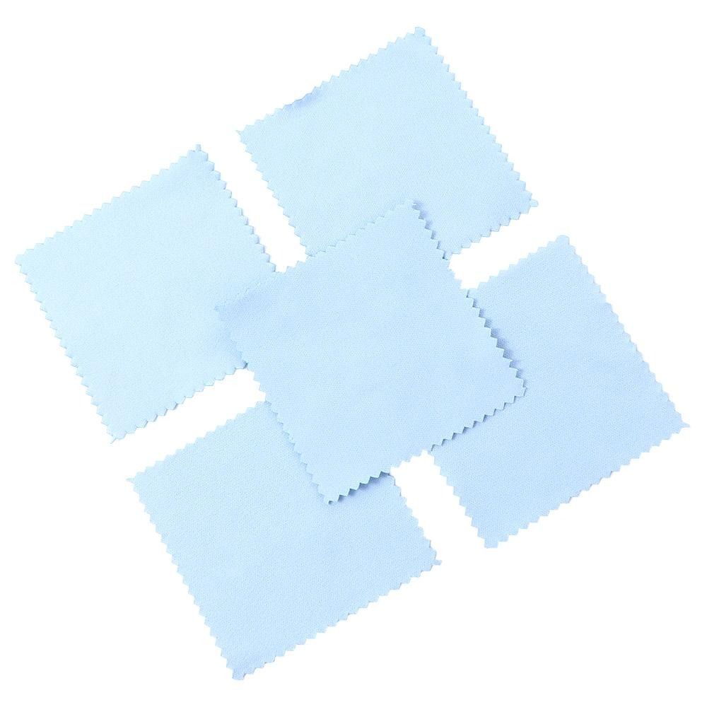 50Pcs Soft Fabric Silver Polish Cleaner 8x8cm Cleaning Polishing Cloth Anti-Tarnish Tool