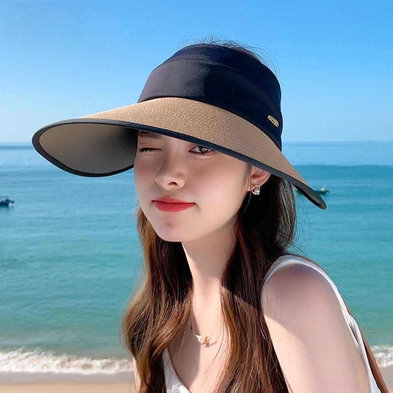 Summer Sun Hat Wide Brim Sunshade Hat For Women With Breathable Polyester